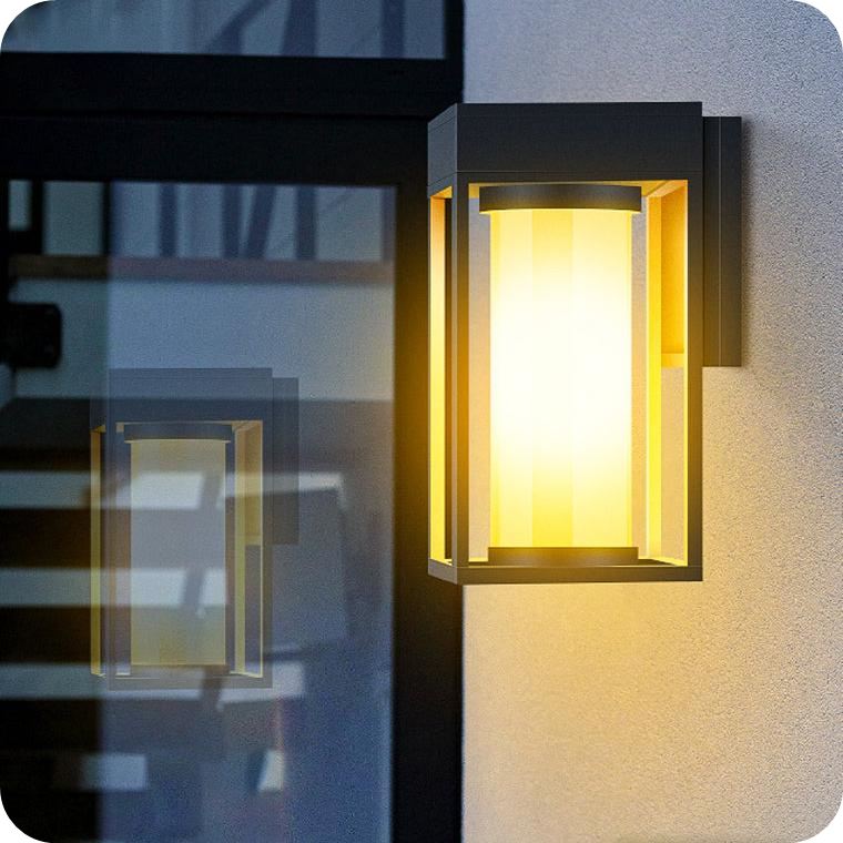 Outdoor modern and simple solar - powered waterproof and anti - rust wall lamp