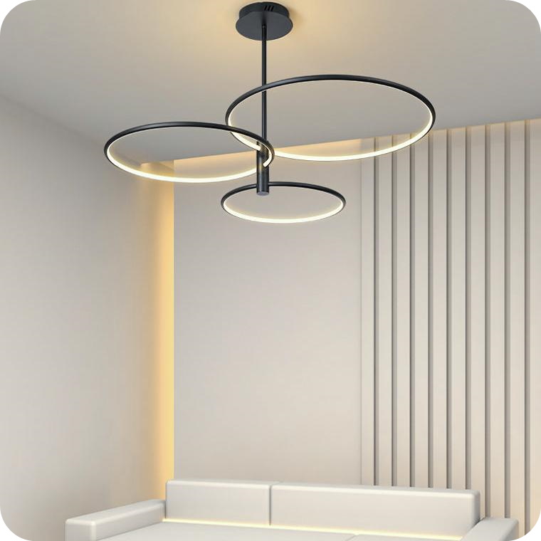 3-Rings Circular Chandelier