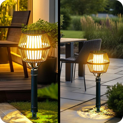 Waterproof Aluminum LED Matte Black Modern Solar Outdoor Lights Lanterns