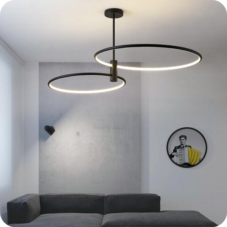 3-Rings Circular Chandelier