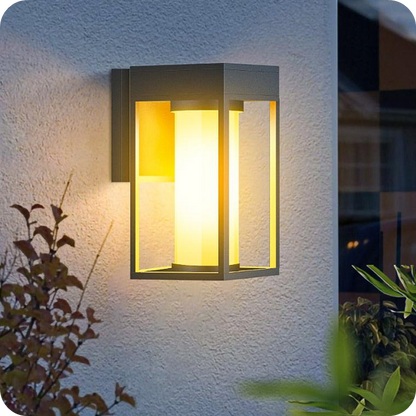 Outdoor modern and simple solar - powered waterproof and anti - rust wall lamp