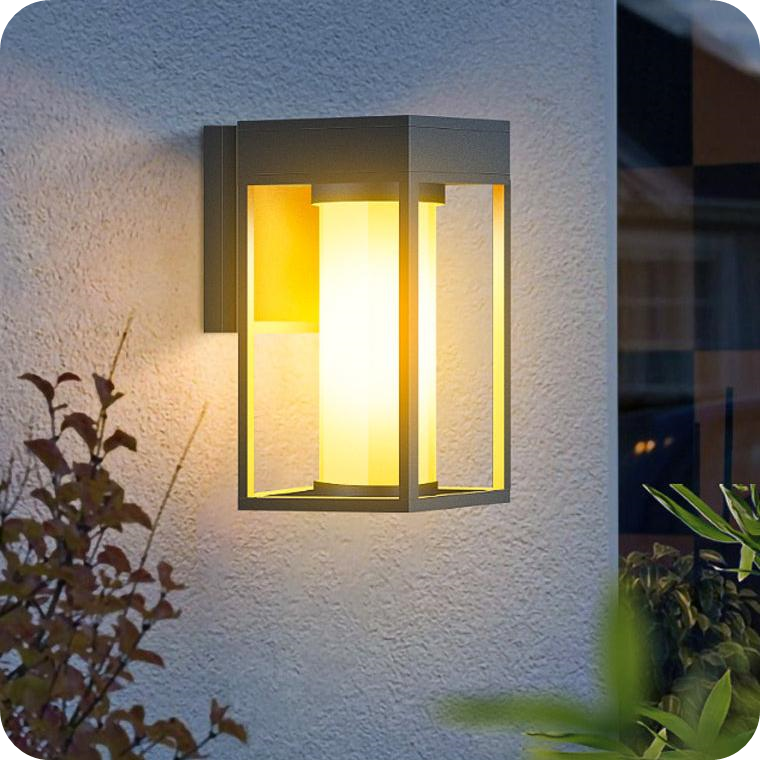 Outdoor modern and simple solar - powered waterproof and anti - rust wall lamp