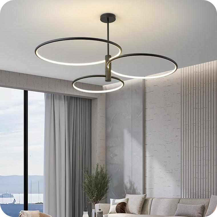 3-Rings Circular Chandelier