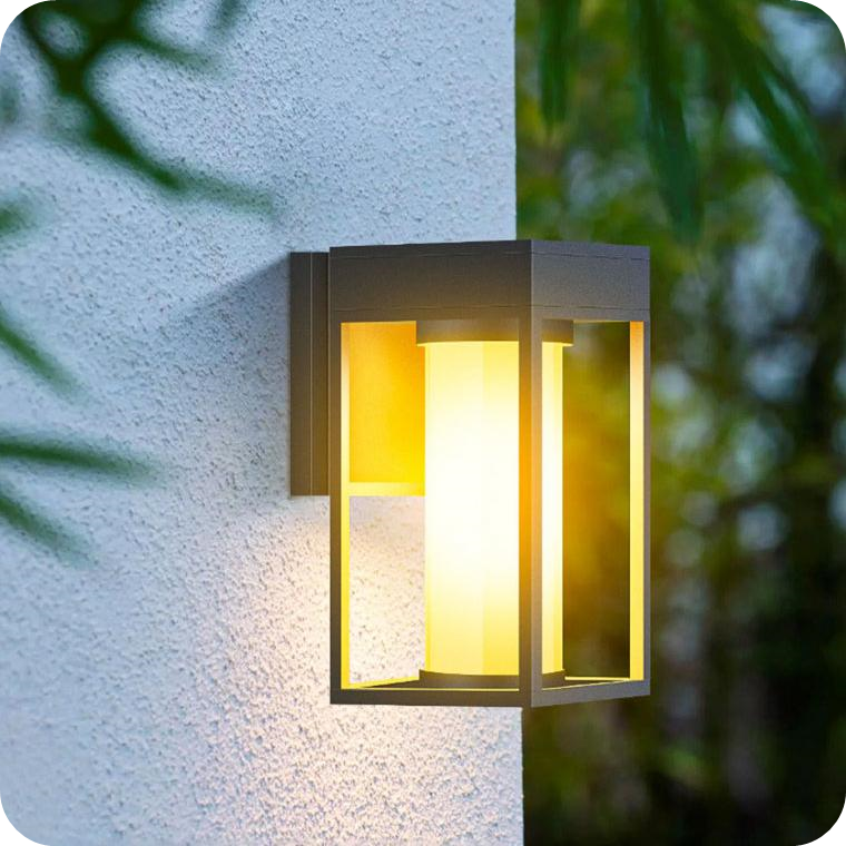 Outdoor modern and simple solar - powered waterproof and anti - rust wall lamp