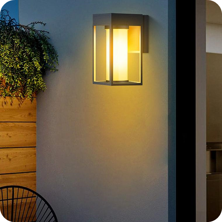 Outdoor modern and simple solar - powered waterproof and anti - rust wall lamp