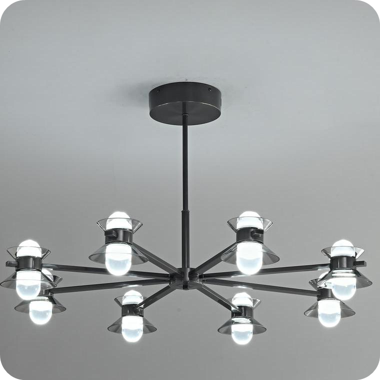 6/8/10 Light Black Brass Chandelier