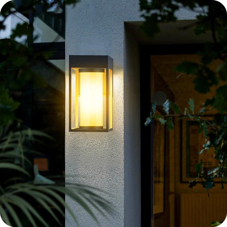 Outdoor modern and simple solar - powered waterproof and anti - rust wall lamp