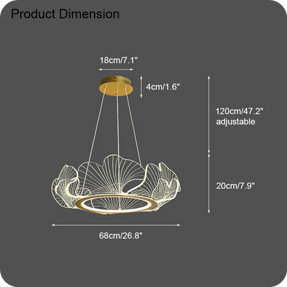 Acrylic Ginkgo Leaf Chandelier