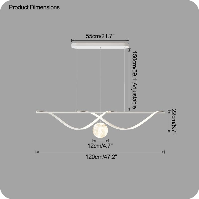 Moon Sculptural Linear Chandelier