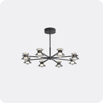 6/8/10 Light Black Brass Chandelier