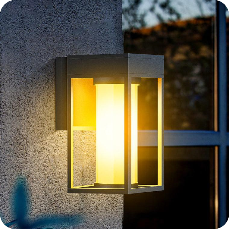 Outdoor modern and simple solar - powered waterproof and anti - rust wall lamp