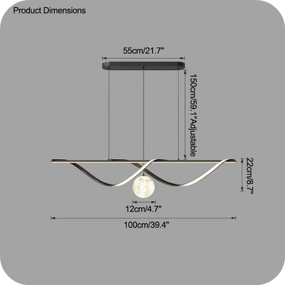 Moon Sculptural Linear Chandelier