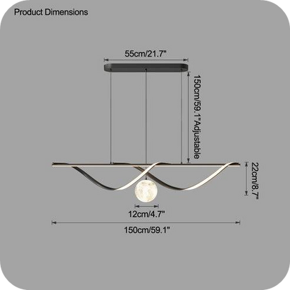 Moon Sculptural Linear Chandelier