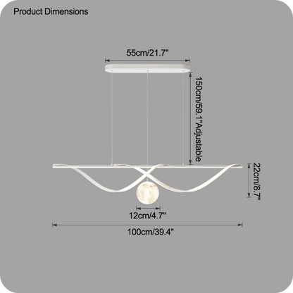 Moon Sculptural Linear Chandelier