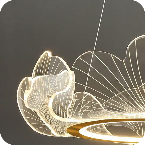 Acrylic Ginkgo Leaf Chandelier