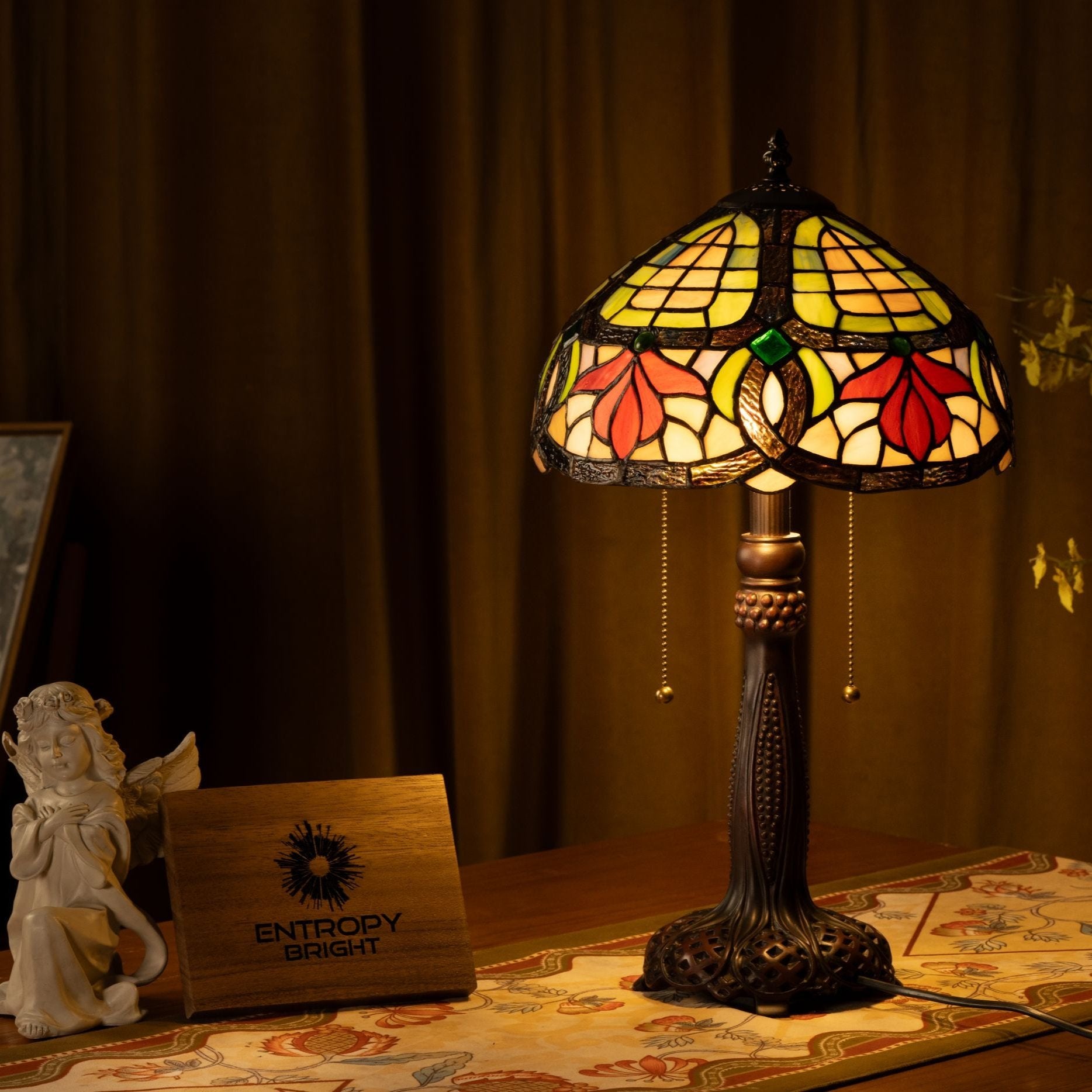 Ruby Garden Tiffany Table Lamp