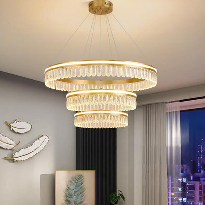 Tiered Crystal Ring Chandelier