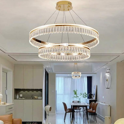 Tiered Crystal Ring Chandelier