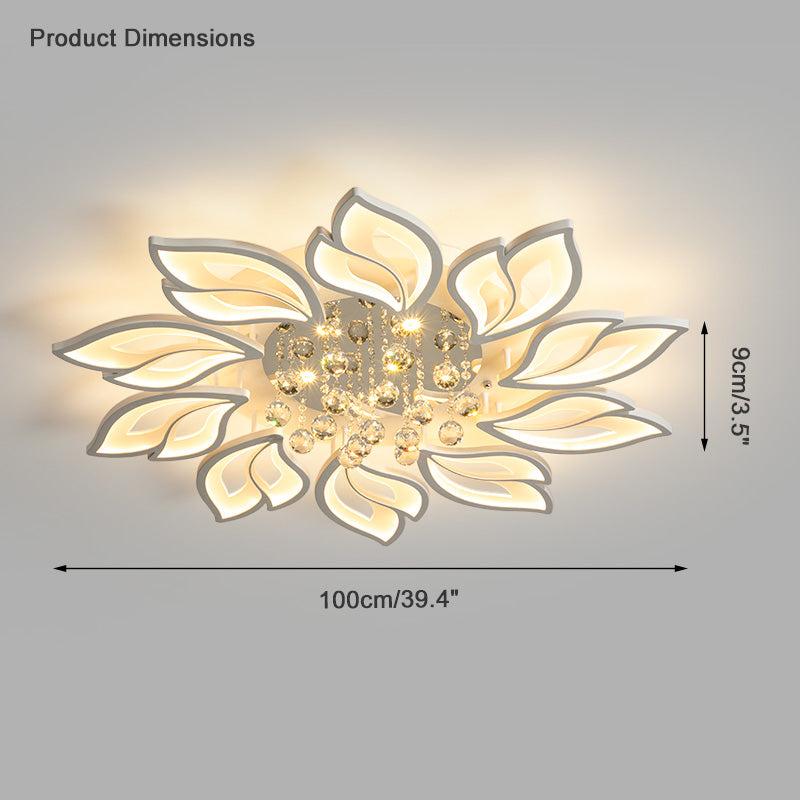 Big Flower Crystal Flush Mount Ceiling Light