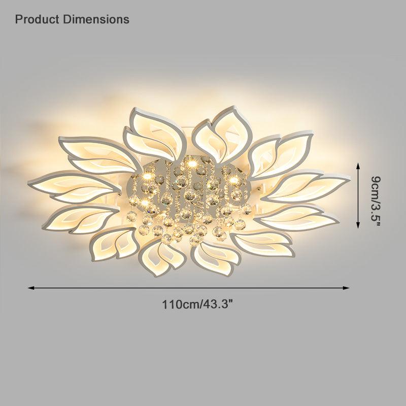 Big Flower Crystal Flush Mount Ceiling Light