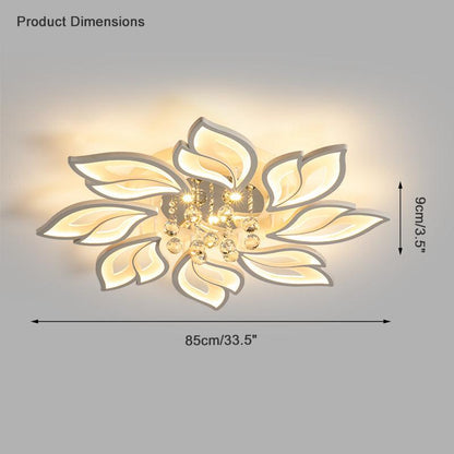 Big Flower Crystal Flush Mount Ceiling Light