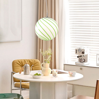 Swirl Glass Globe Pendant Light