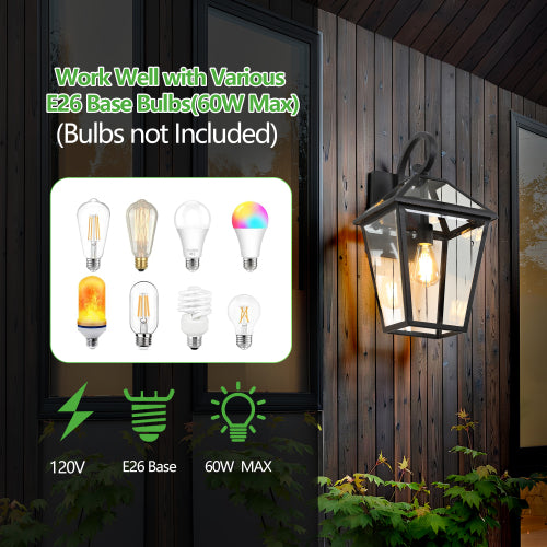 Modern Outdoor Waterproof Wall Lamp Supports multiple types of light bulbs