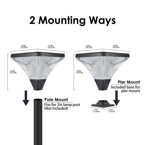 Solar Street Lamp Cap with Base 1 pack