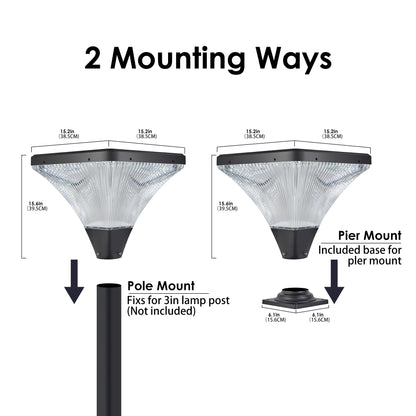 Solar Street Lamp Cap with Base 1 pack