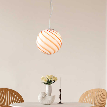 Swirl Glass Globe Pendant Light