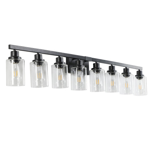 Modern Black  Bathroom Vanity Light Fixture, Industrial Wall Sconce with Clear Glass Shades(No Bulbs)