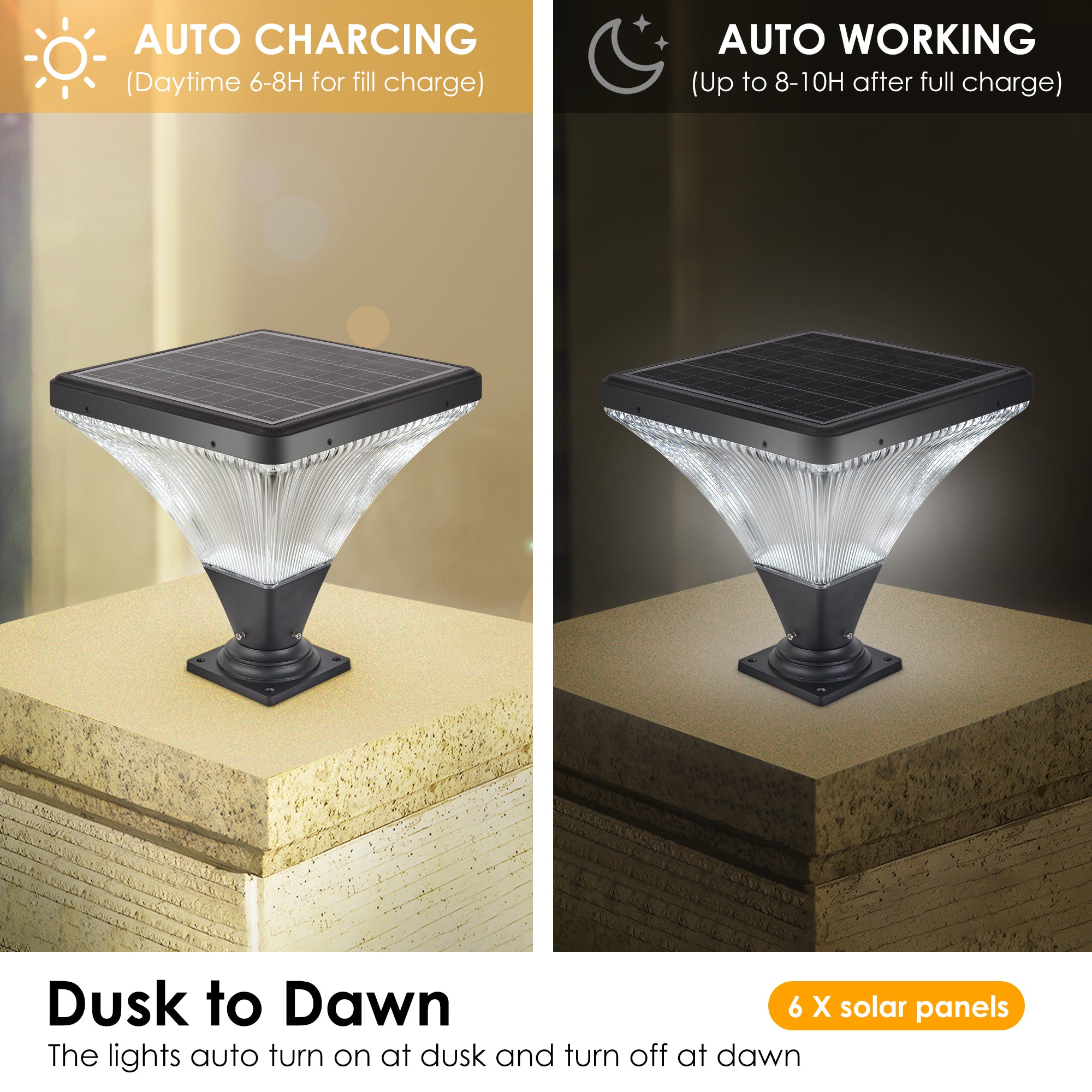 Solar Street Lamp Cap with Base 1 pack