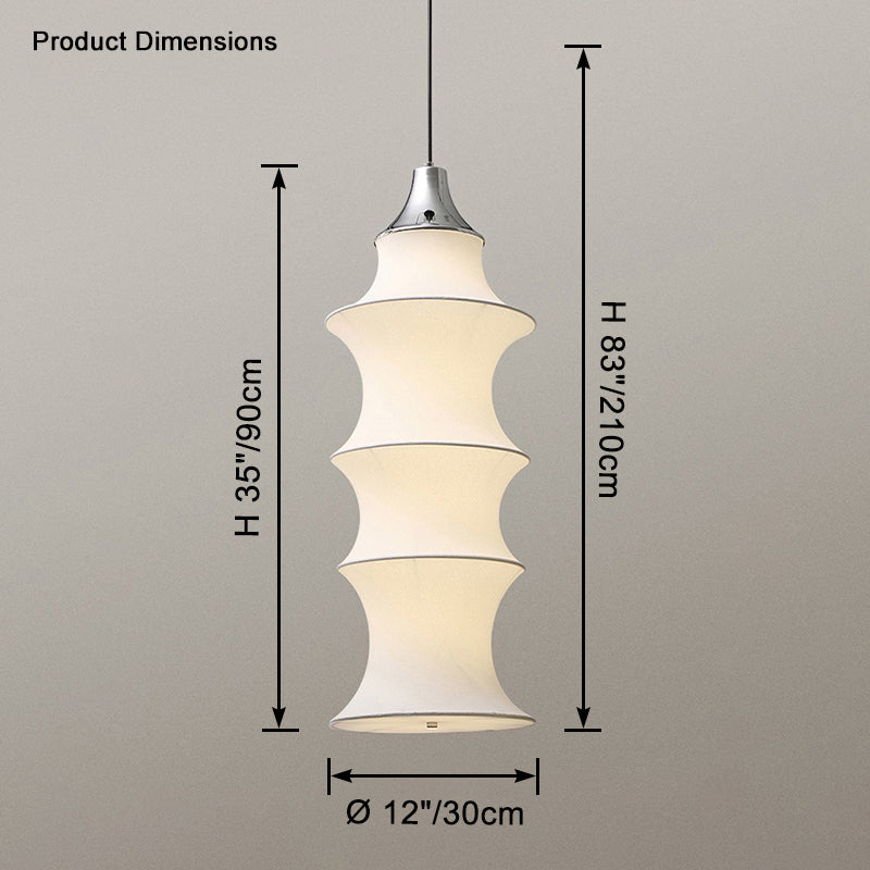 Long Lantern Silk Pendant Light