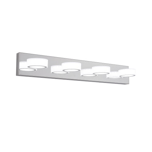 29" Modern 4-Light LED Vanity Light, Sleek Chrome Bathroom Wall Light Fixture for Mirror, Shower, and Bathroom Decor