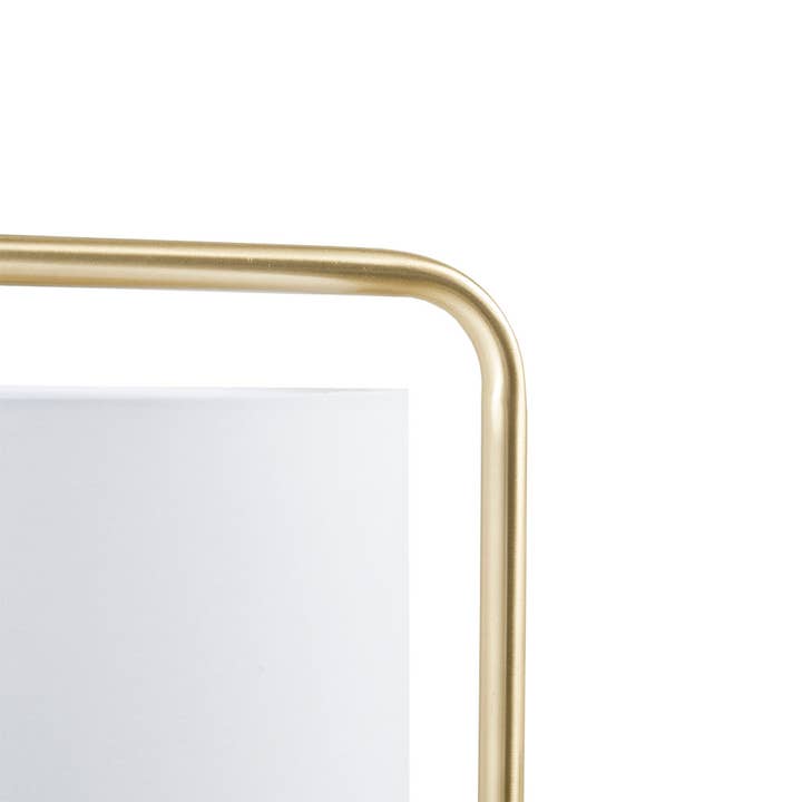 Angular Gold Floor Lamp with White Shade