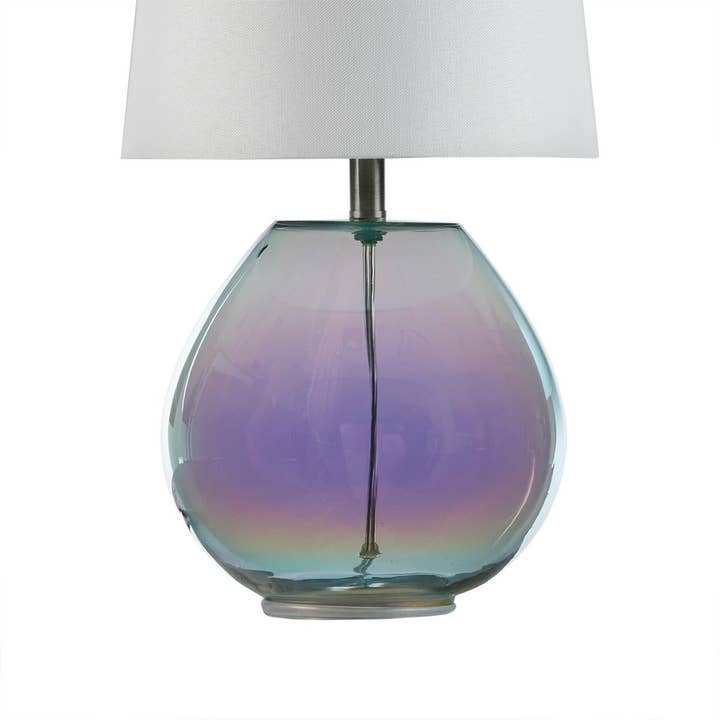 Colored Glass Base Bedroom Table Lamp