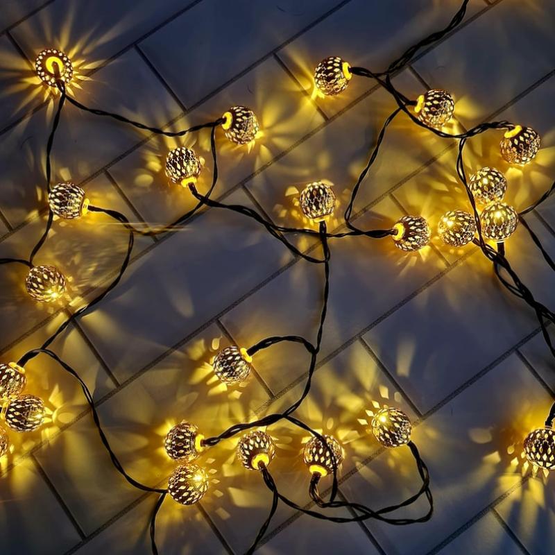 Guirnalda de luces solares navideñas marroquíes