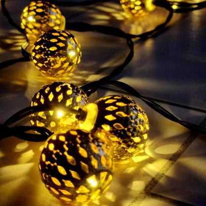 Guirnalda de luces solares navideñas marroquíes