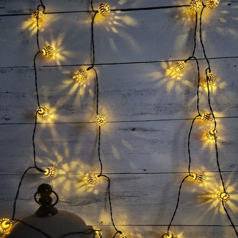 Guirnalda de luces solares navideñas marroquíes