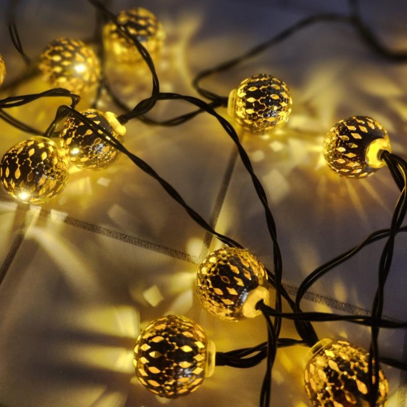 Guirnalda de luces solares navideñas marroquíes