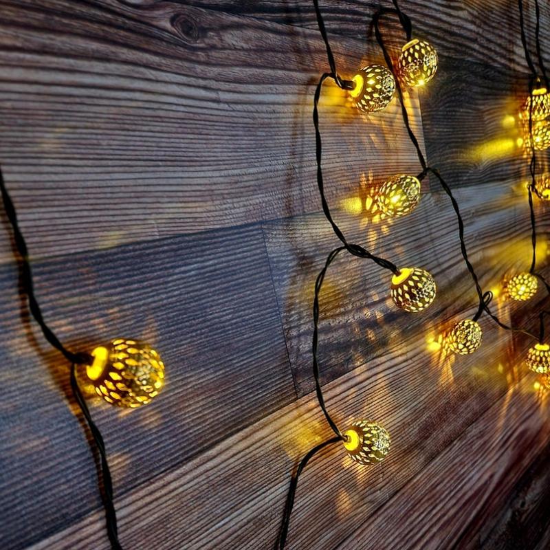 Guirnalda de luces solares navideñas marroquíes