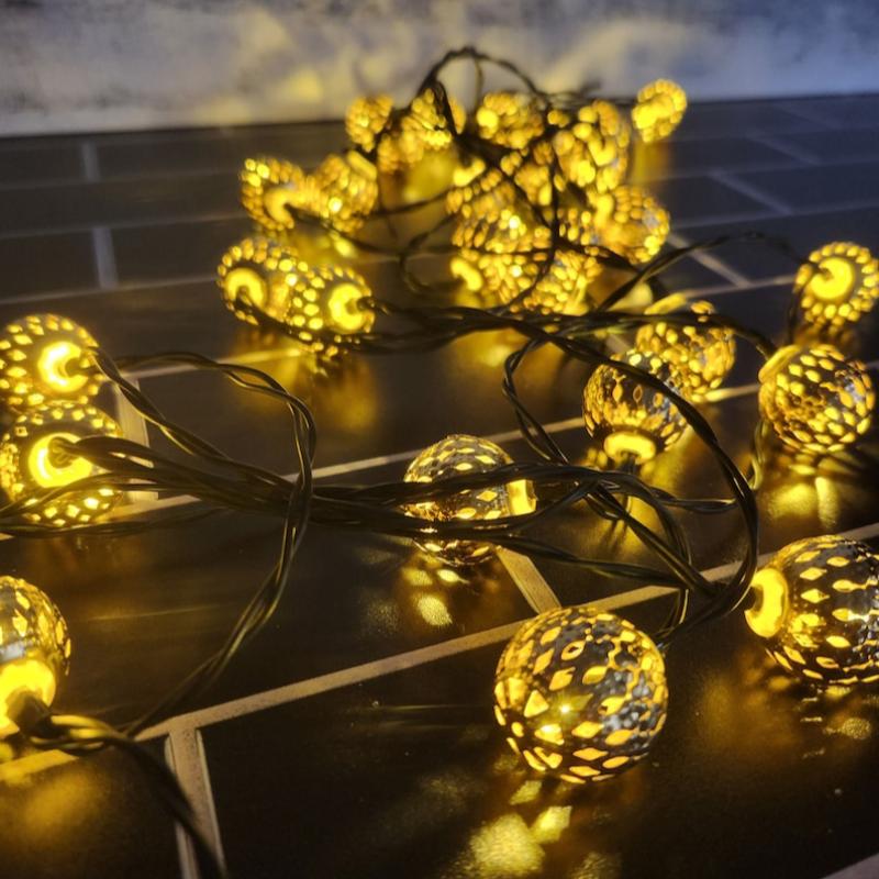 Guirnalda de luces solares navideñas marroquíes