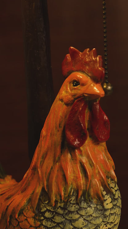 Rooster Sunrise Tiffany Table Lamp